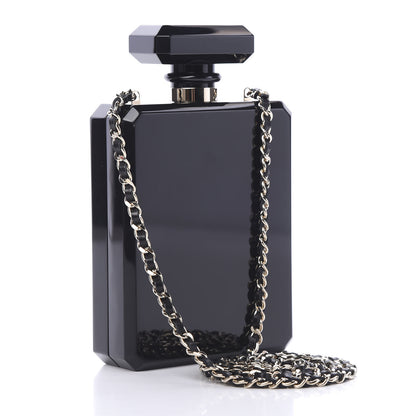 Chanel Plexiglass Perfume Bottle Clutch Black 2 of 11