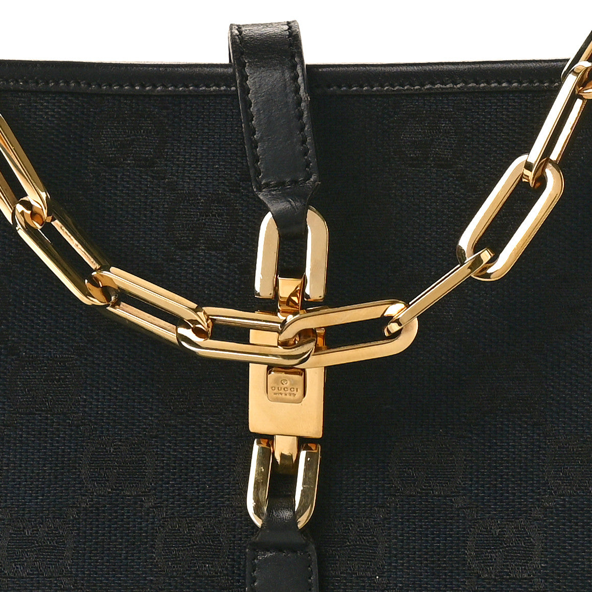 Monogram Jackie O Chain Hobo Black