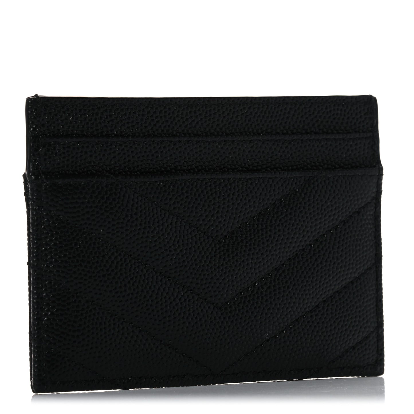 Grain De Poudre Matelasse Chevron Monogram Credit Card Case Black