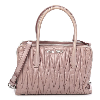Miu Miu Nappa Matelasse Lux Mini Crossbody Tote Mughetto 1 of 9