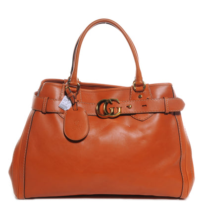 Gucci Leather Large GG Running Tote Orange 1 of 7