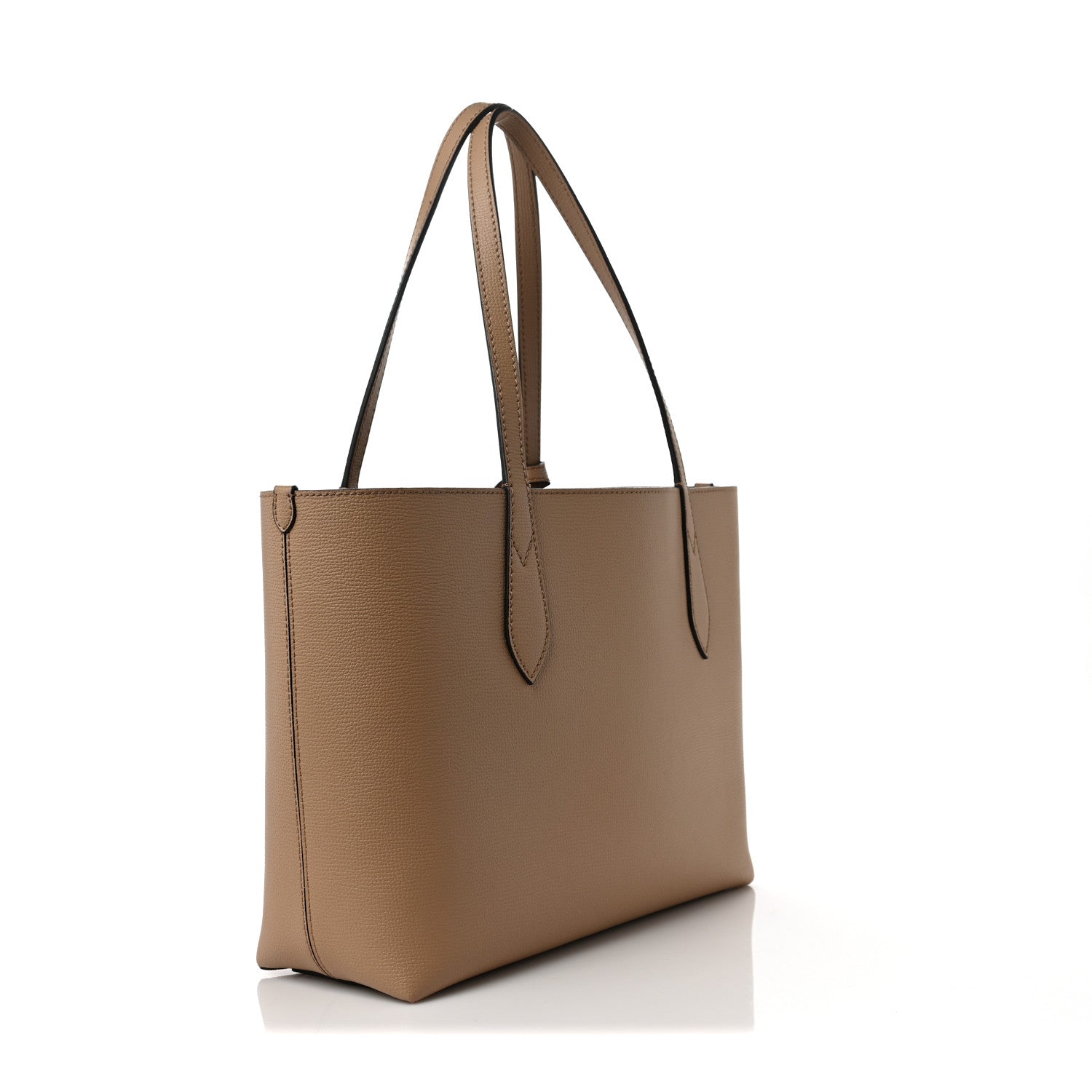 Burberry Grainy Calfskin Haymarket Check Small Reversible Tote Mid Camel 5 of 16