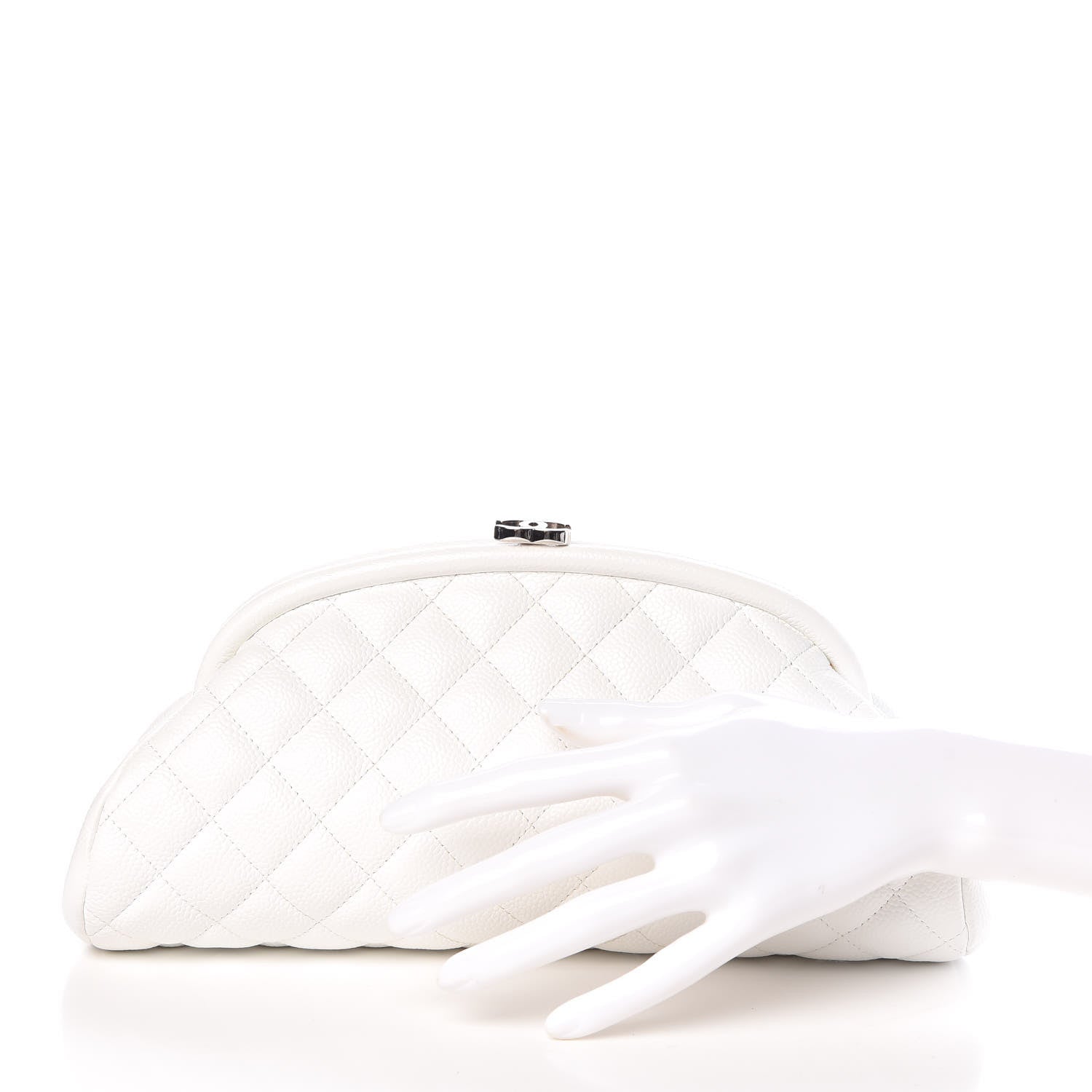 Chanel Caviar Quilted Timeless Clutch White 2 of 10