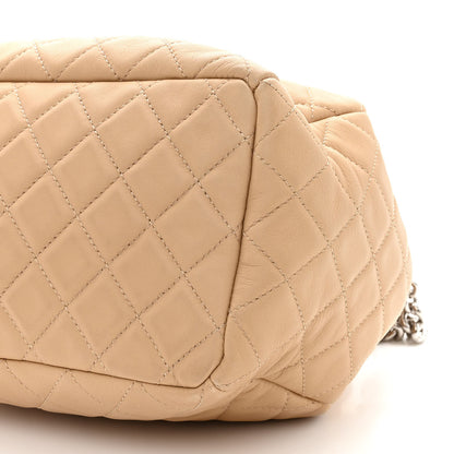 Chanel Lambskin Quilted Small CC Chain Bucket Drawstring Bag Light Beige 10 of 11