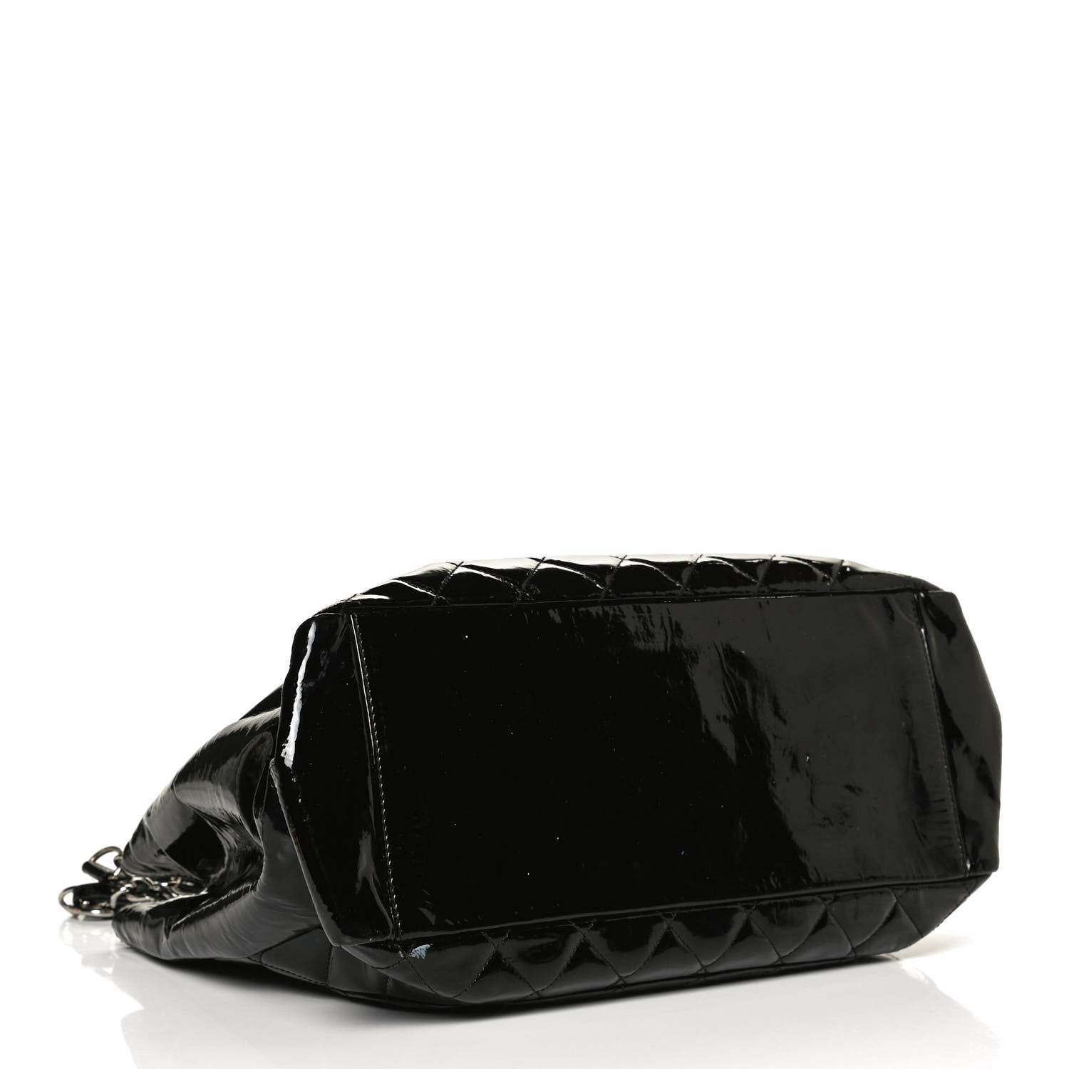 Chanel Patent Quilted Grand Shopping Tote GST Black 4 of 10