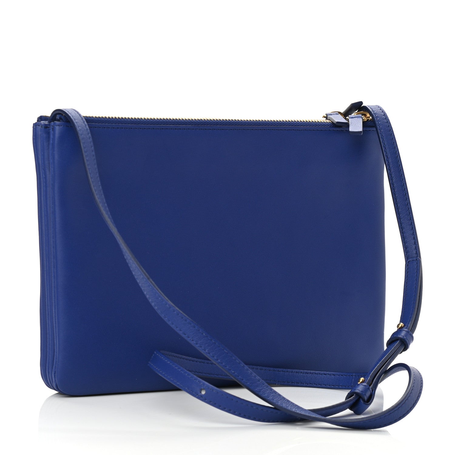 Celine Lambskin Large Trio Crossbody Bag Deep Blue 3 of 12