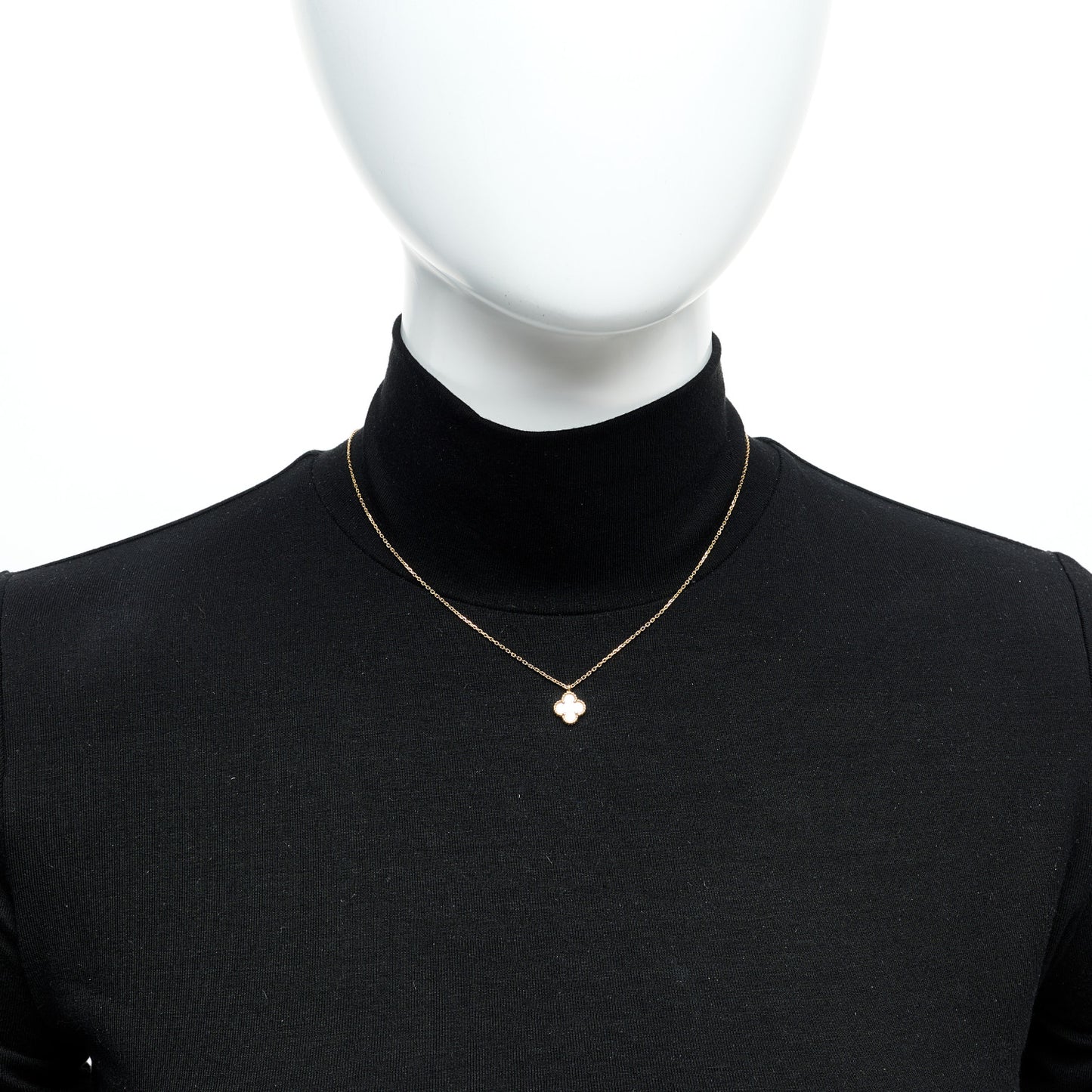 18K Yellow Gold Mother of Pearl Sweet Alhambra Pendant Necklace