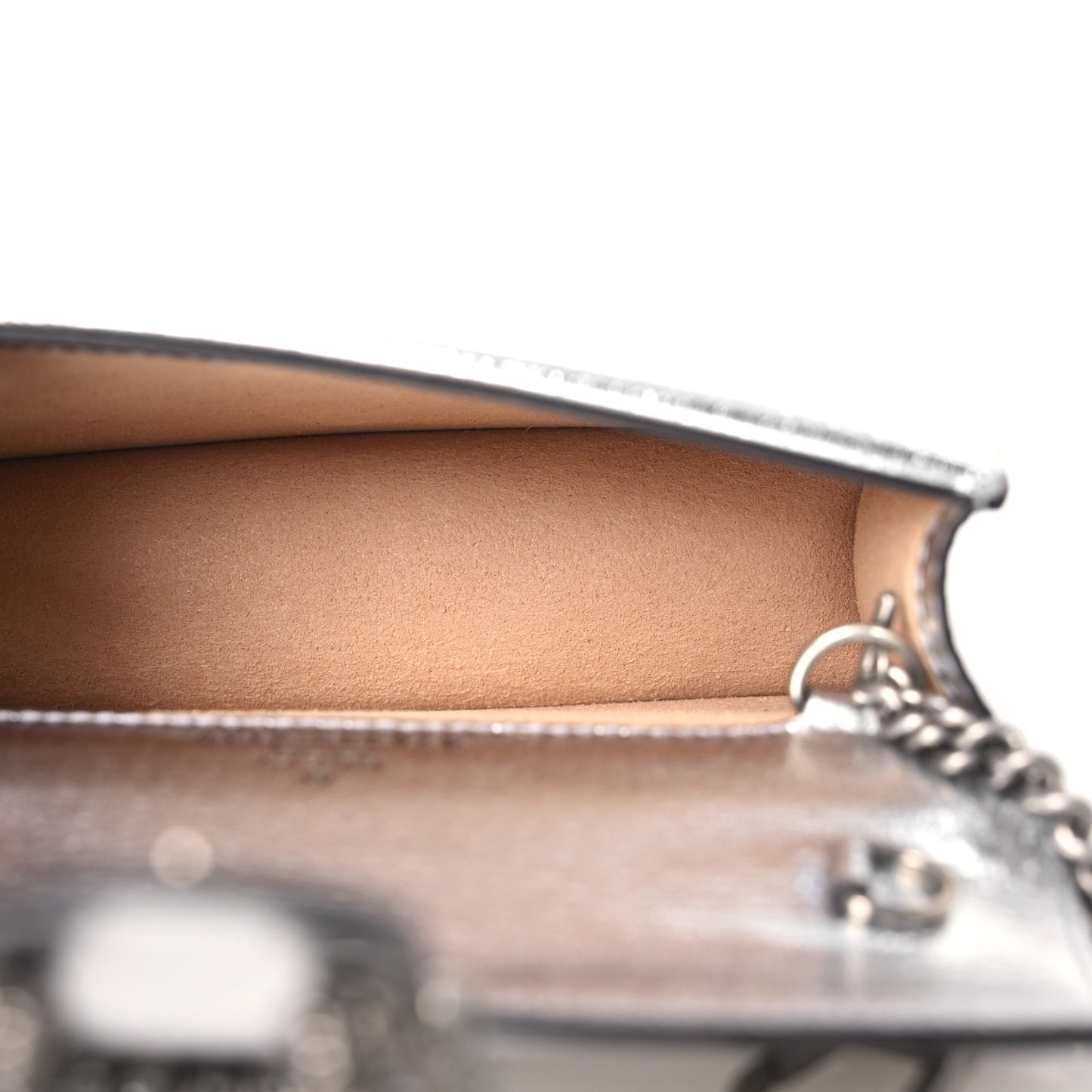 Metallic Calfskin Super Mini Dionysus Shoulder Bag Silver