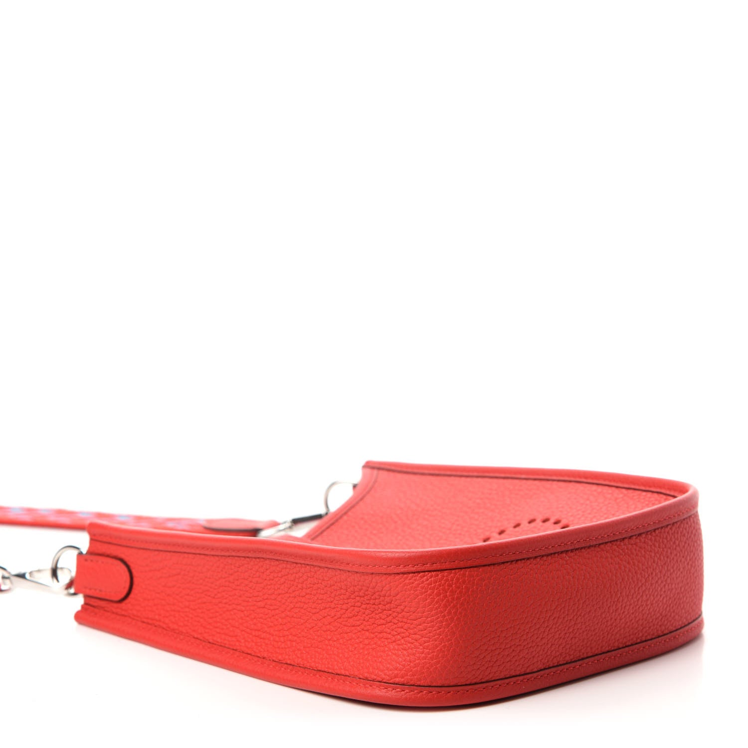 Hermes Taurillon Clemence Evelyne TPM Rouge De Coeur Bleu Du Nord 4 of 12