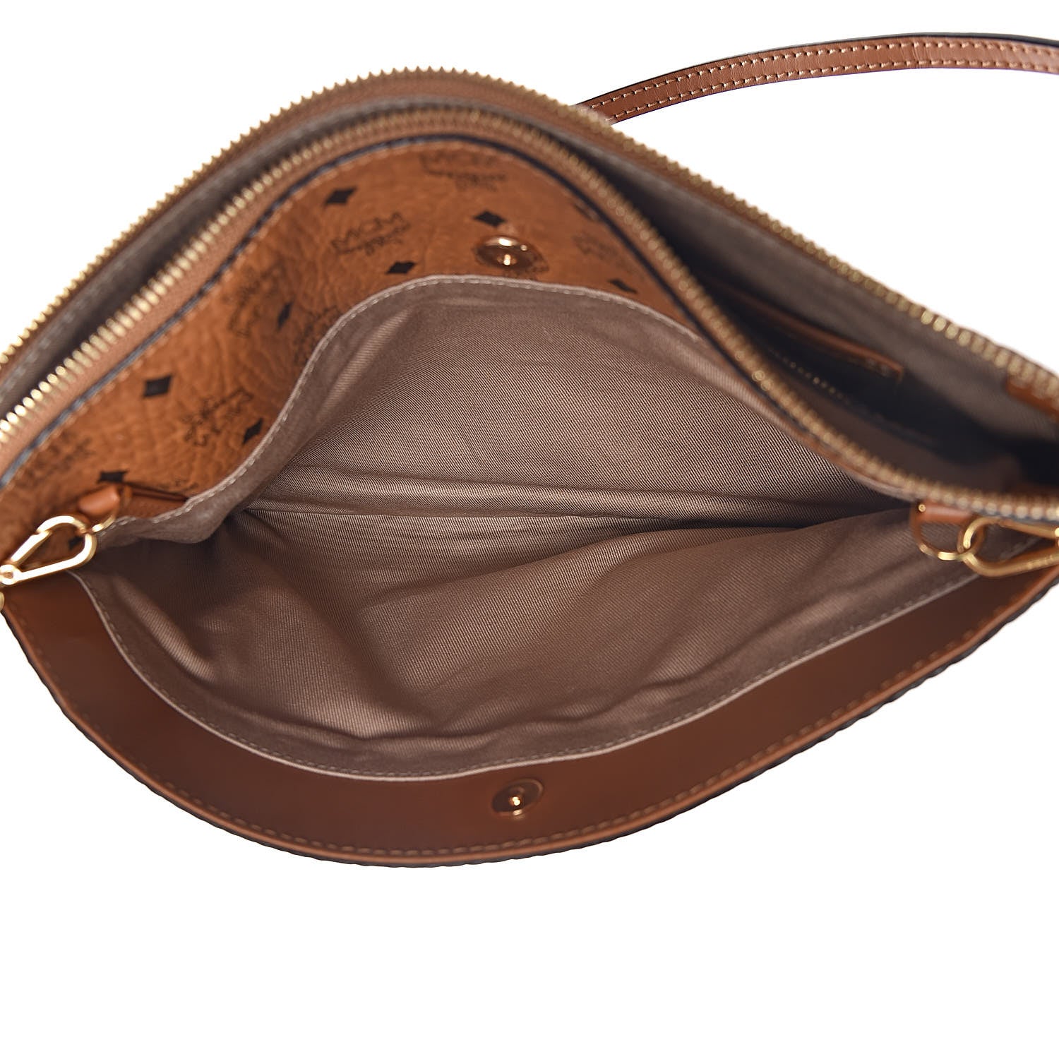 MCM Visetos Medium Crossbody Pouch Cognac 6 of 14