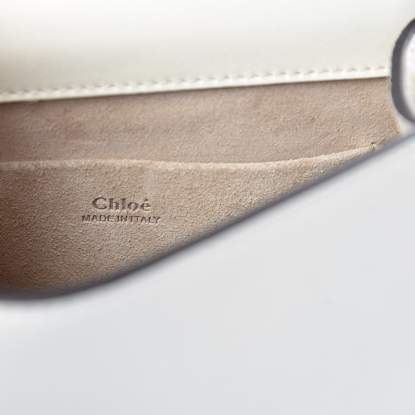 Calfskin Suede Small Nile Bracelet Bag Off White