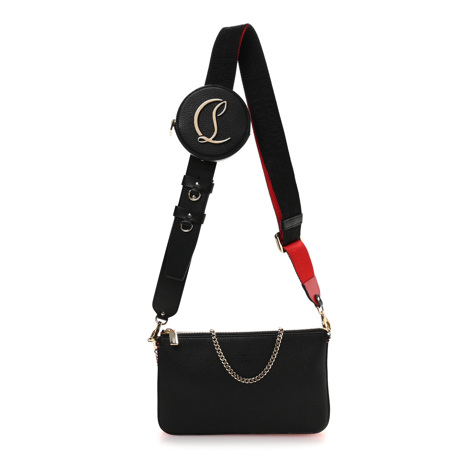 Christian Louboutin Toile Monogram Loubila Chain Hybrid Crossbody Black Black 1 of 9