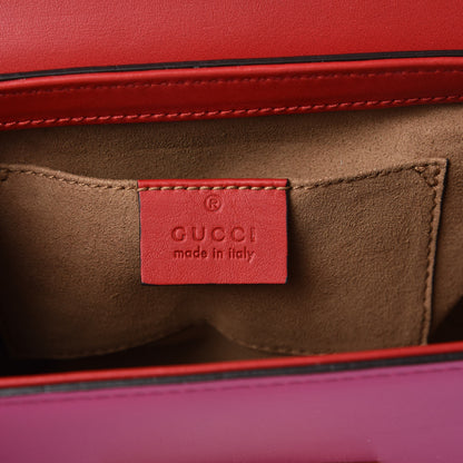 Gucci Calfskin Small Padlock Shoulder Bag New Rosette Hibiscus Red 6 of 11