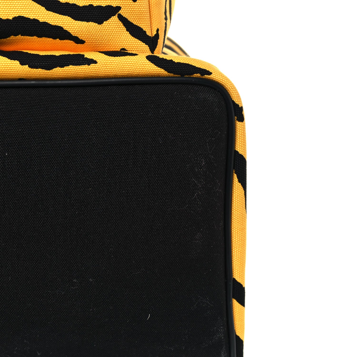 Saint Laurent Canvas Zebra Print City Backpack Yellow Black 12 of 13