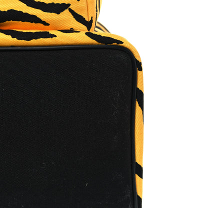Saint Laurent Canvas Zebra Print City Backpack Yellow Black 12 of 13