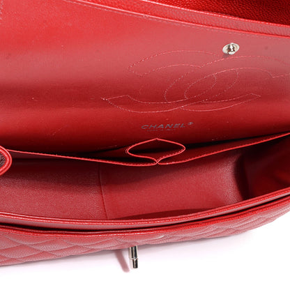 Chanel Caviar Quilted Jumbo Double Flap Dark Red 6 of 9