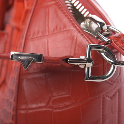 Givenchy Calfskin Crocodile Embossed Medium Antigona Red 16 of 17