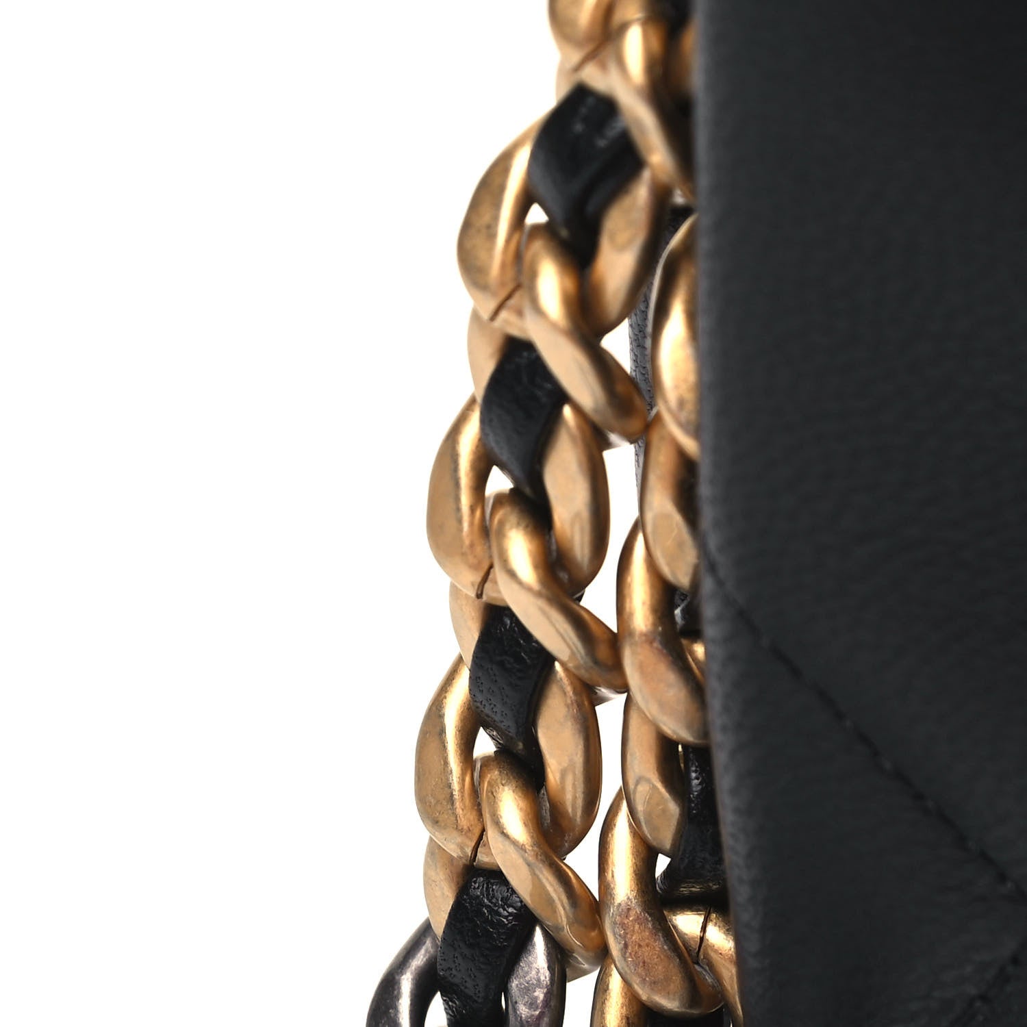 Chanel Shiny Goatskin Quilted Small Chanel 19 Pouch With Handle Black 11 of 11