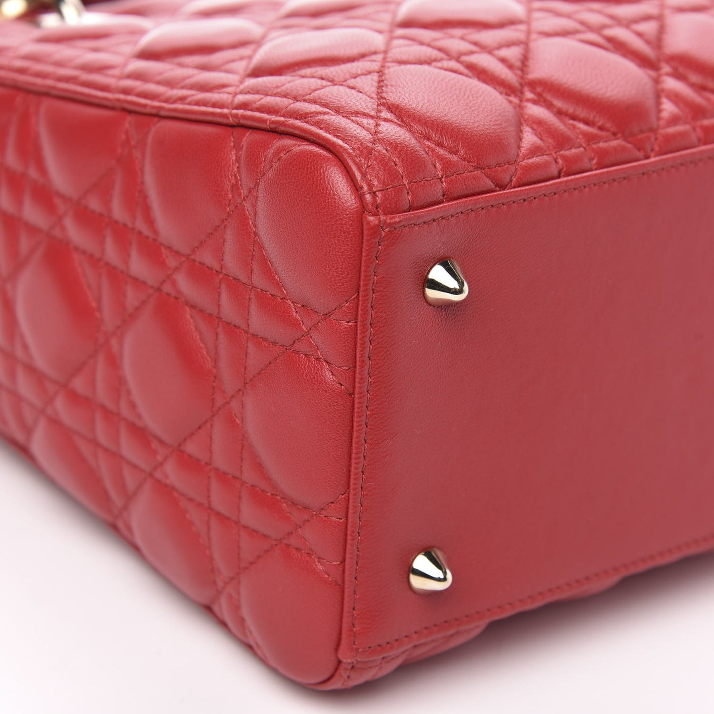 Lambskin Cannage Medium Lady Dior Red