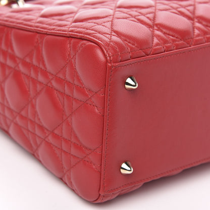 Christian Dior Lambskin Cannage Medium Lady Dior Red 8 of 10
