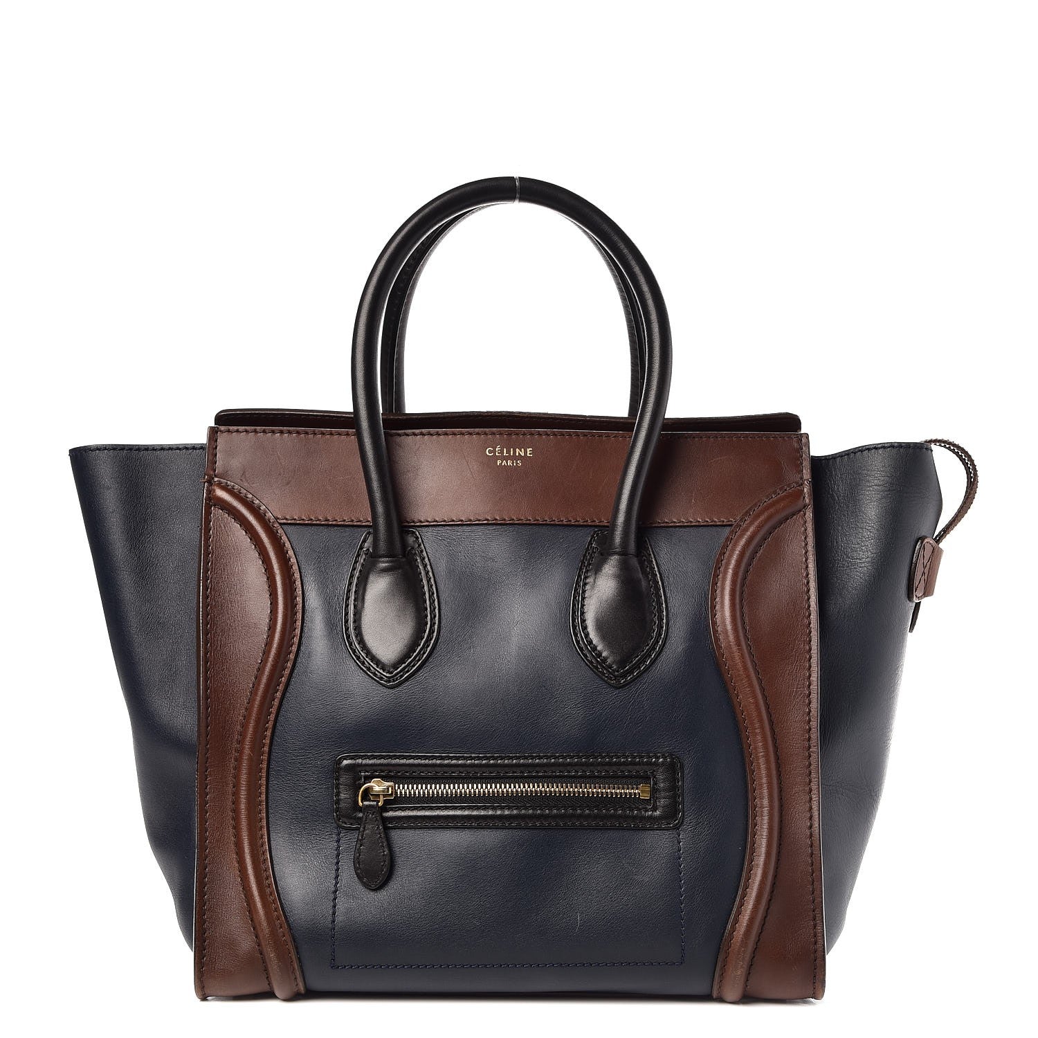 Celine Smooth Calfskin Mini Tri-Color Luggage Navy 1 of 13