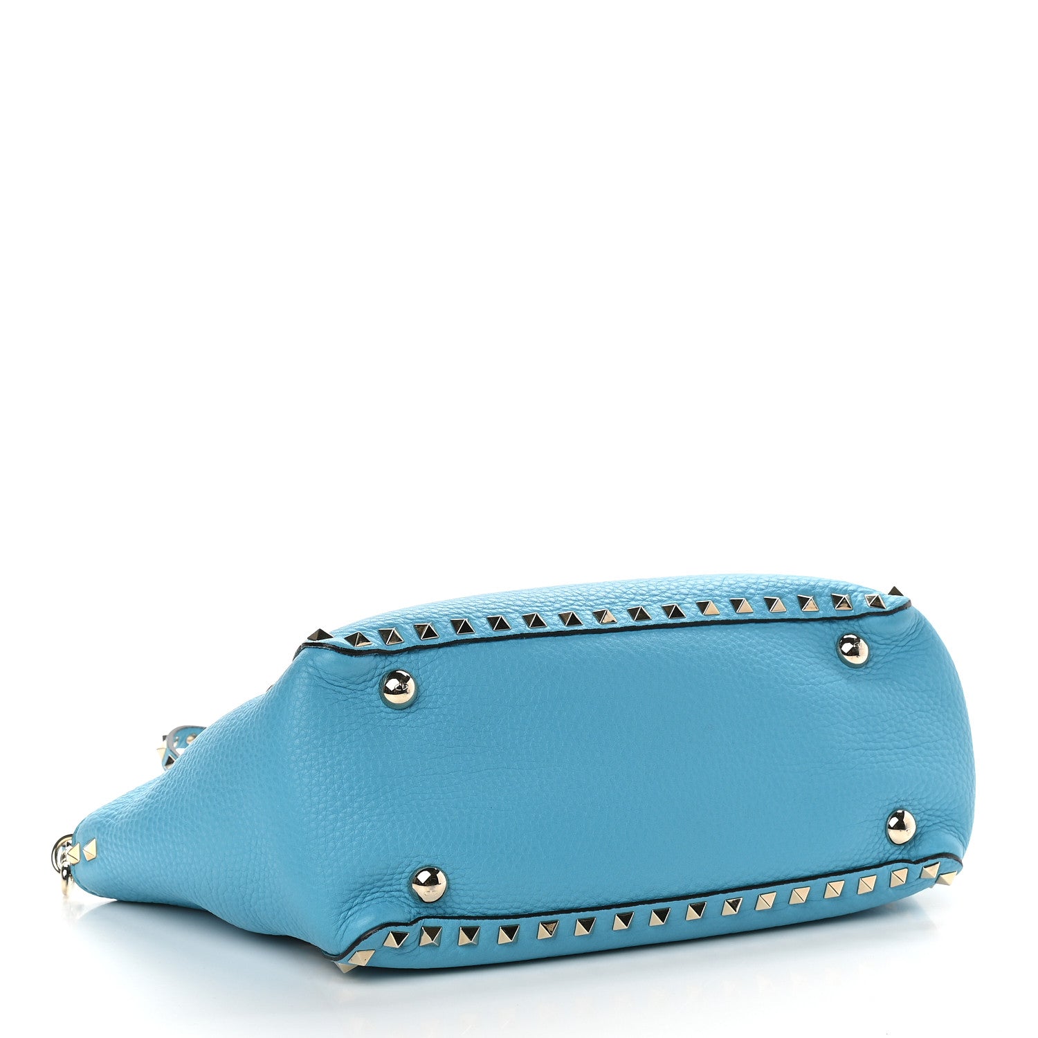 Valentino Garavani Pebbled Calfskin Small Rockstud Tote Parrot 4 of 9