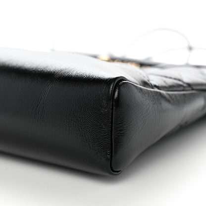 Chanel Shiny Crumpled Calfskin Quilted Mini 31 Shopping Bag Black 10 of 11