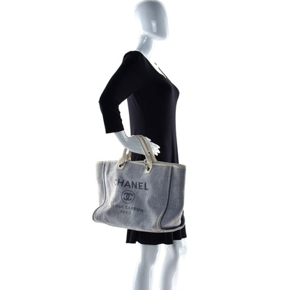 Chanel Canvas Medium Deauville Tote Light Blue 5 of 19