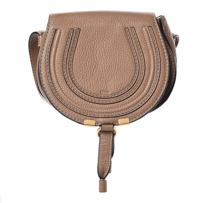 Chloe Calfskin Mini Marcie Round Crossbody Bag Nut 1 of 9
