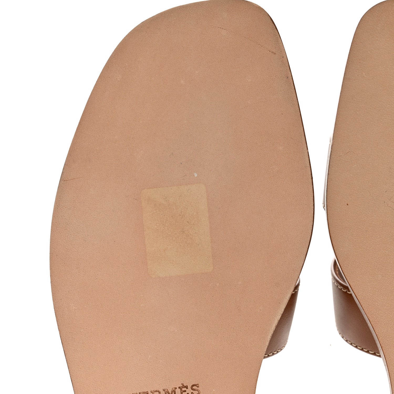 Hermes Box Calfskin Oran Sandals 37 Gold 9 of 11