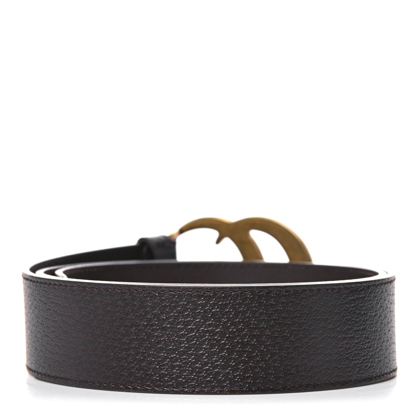Textured Dollar Calfskin Double G 40mm Belt 90 36 Dark Cocoa