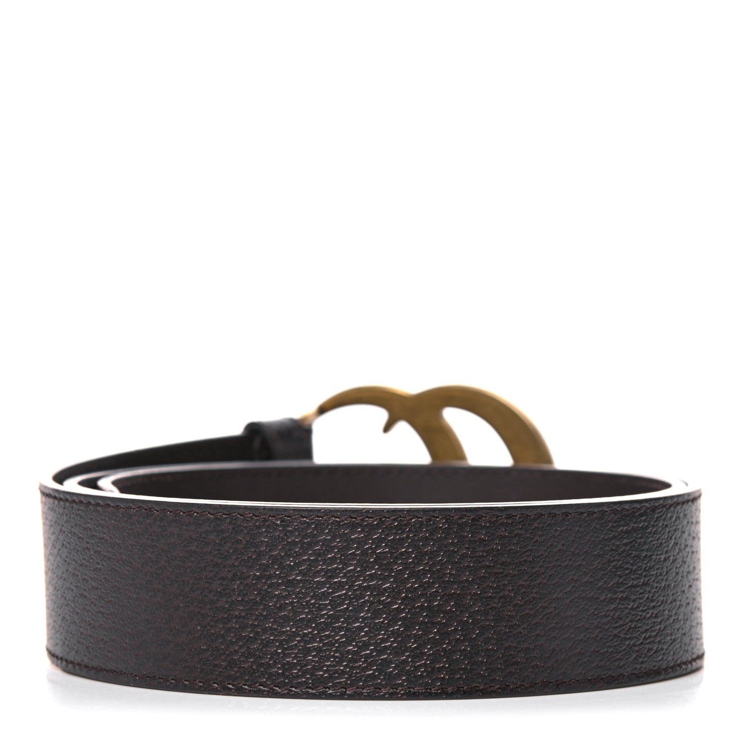 Gucci Textured Dollar Calfskin Double G 40mm Belt 90 36 Dark Cocoa 2 of 7