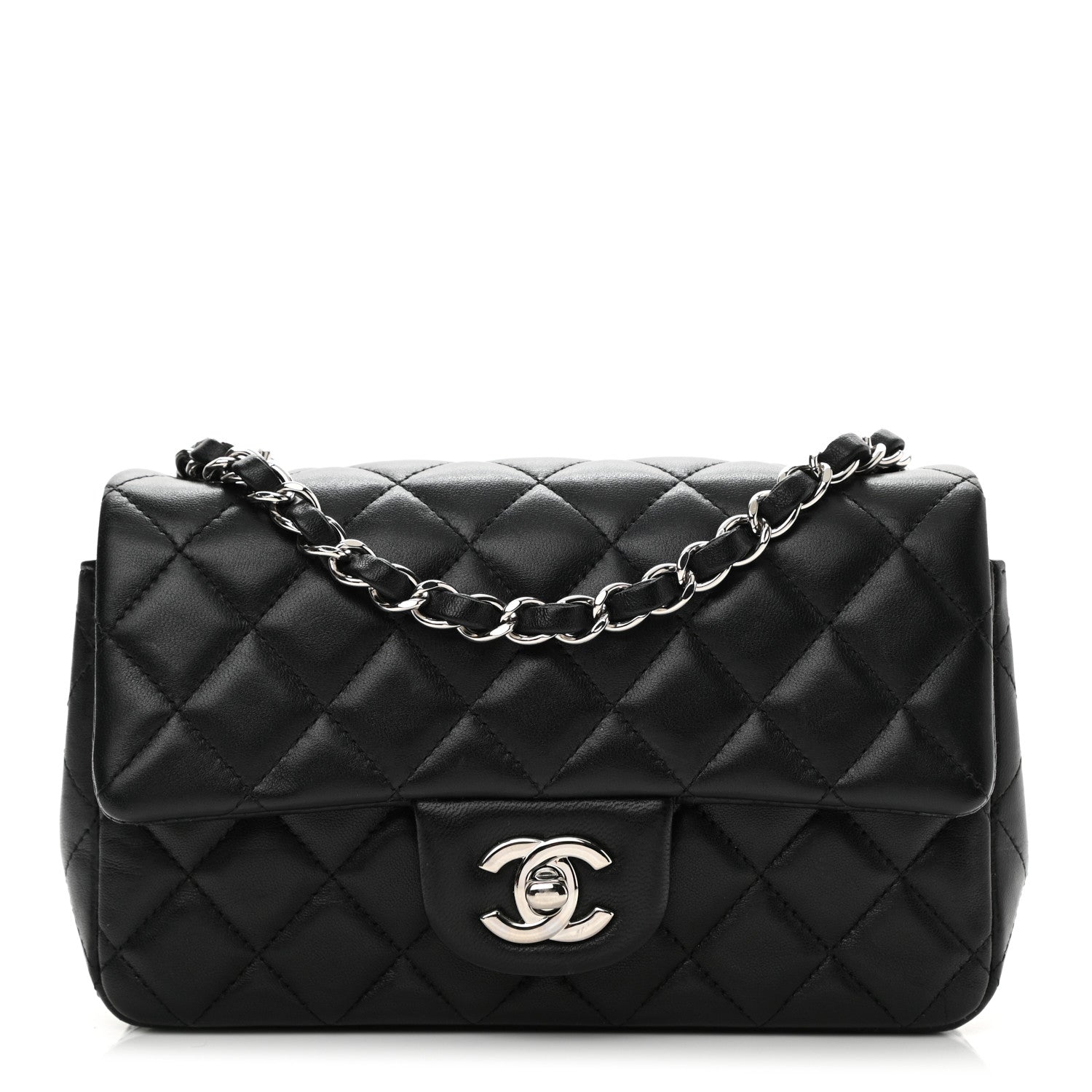 Chanel Lambskin Quilted Mini Rectangular Flap Black 1 of 11