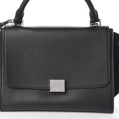 Celine Drummed Calfskin Suede Small Trapeze Black 7 of 9
