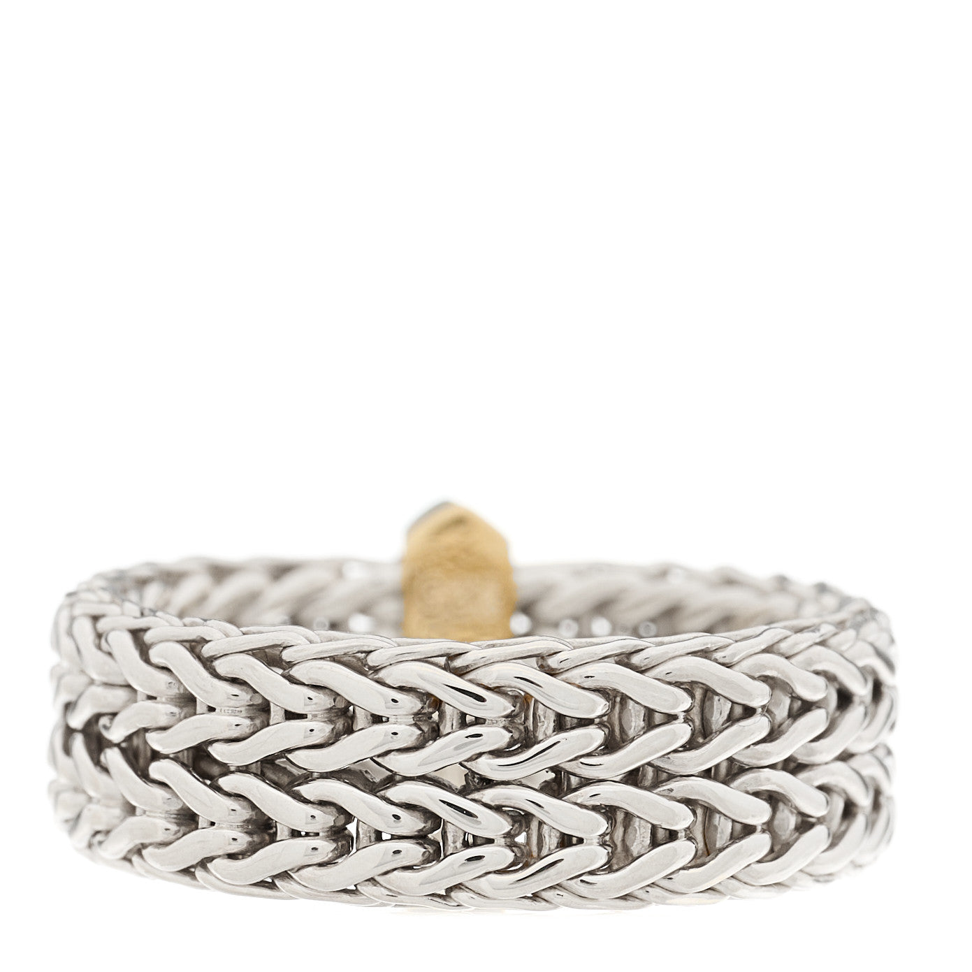 Sterling Silver 14K Yellow Gold Carved Chain Ring 49 5