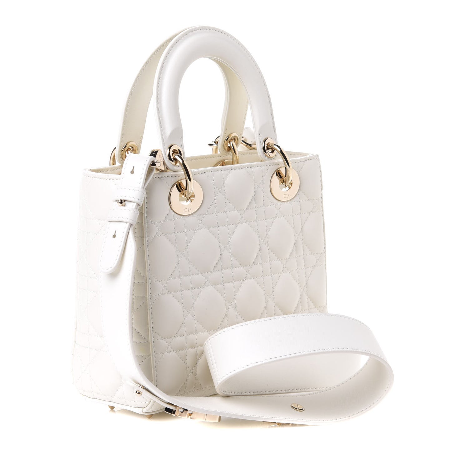 Lambskin Cannage Small My ABCDior Lady Dior White