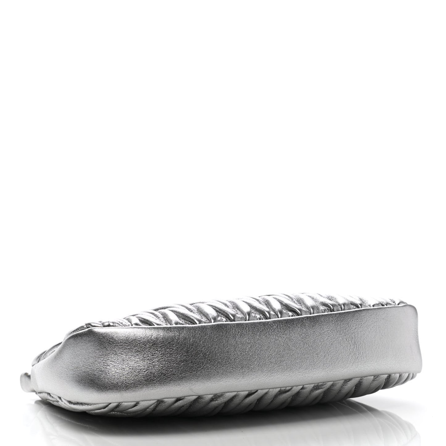 Metallic Matelasse Clutch Silver