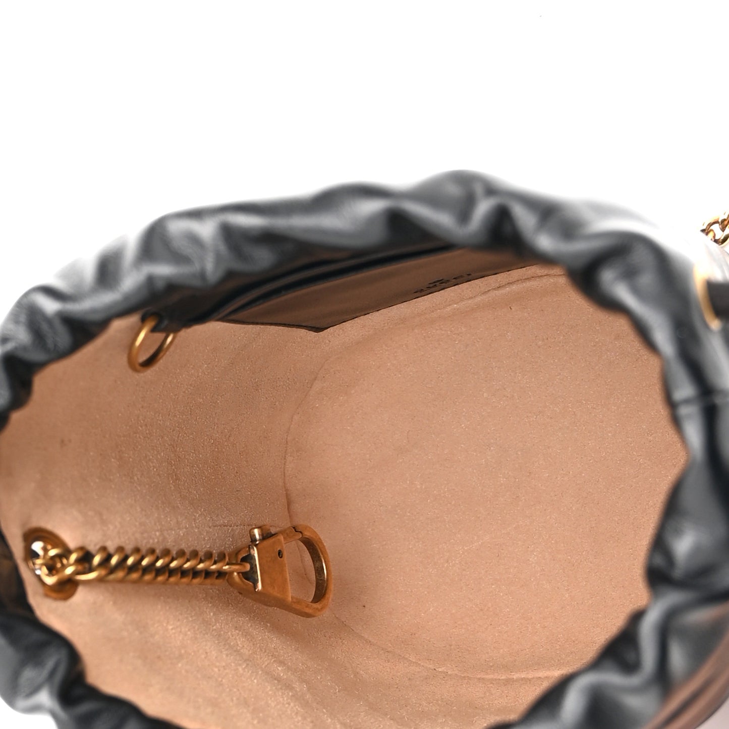 Calfskin Matelasse Mini GG Marmont 2.0 Bucket Bag Black