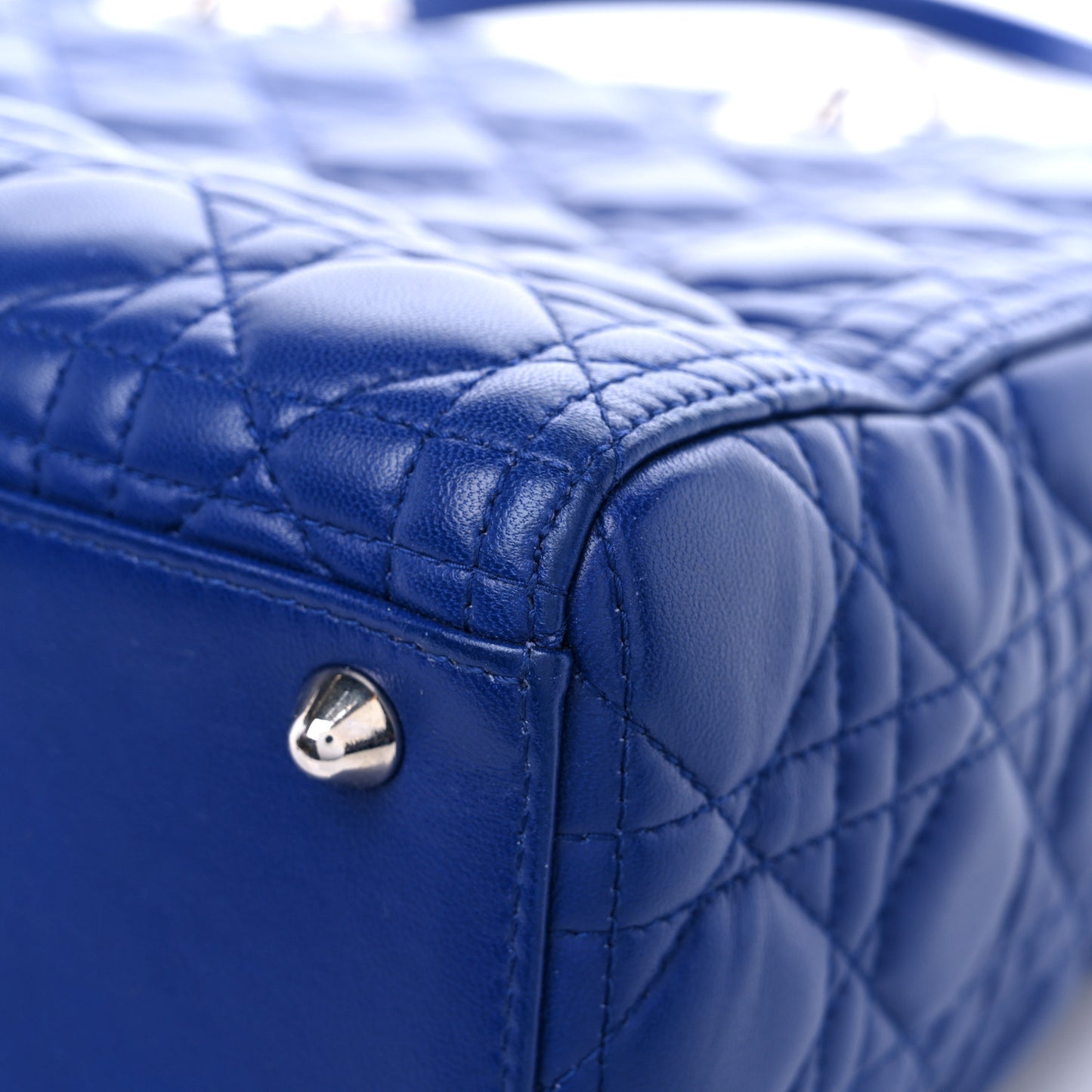 Lambskin Cannage Large Lady Dior Blue