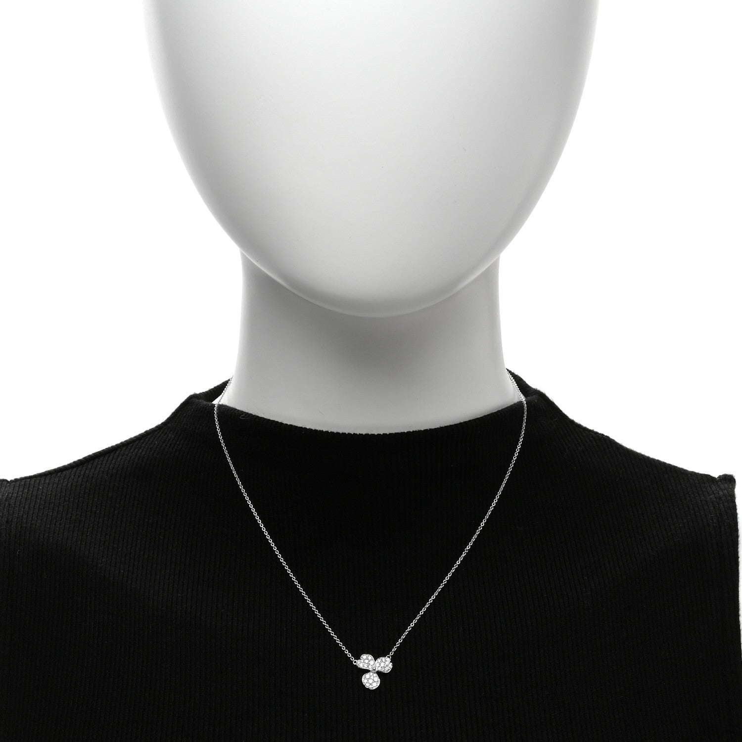 Tiffany Platinum Diamond Paper Flowers Pave Pendant Necklace 2 of 5