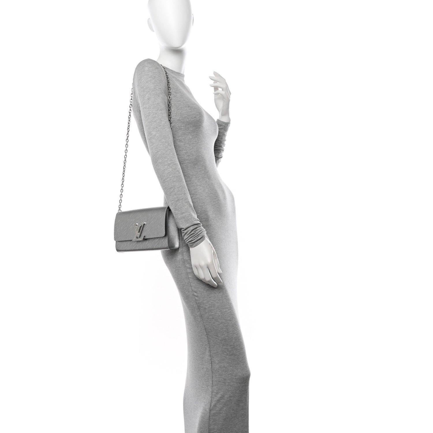 Louis Vuitton Epi Pochette Louise NM Silver 2 of 9