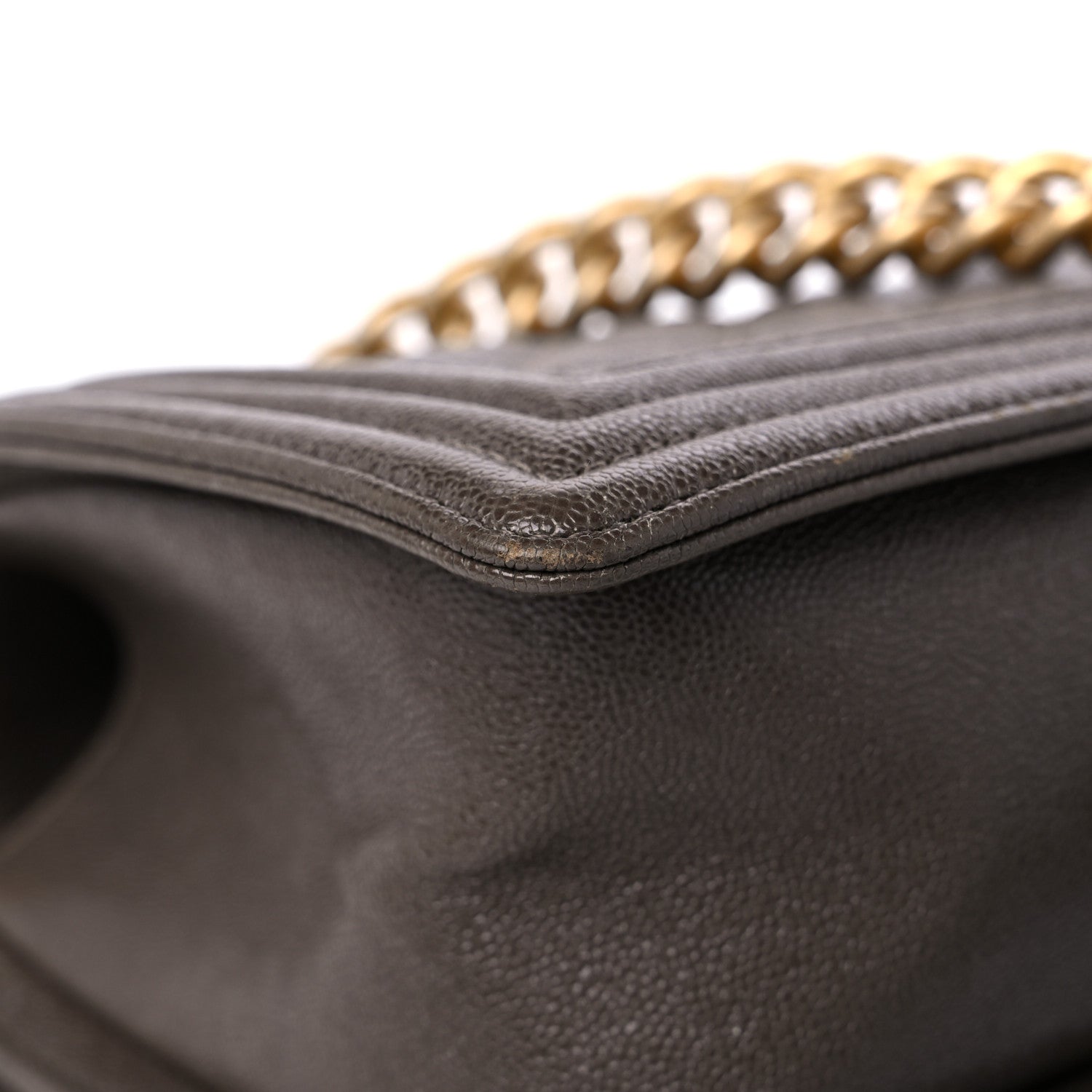 Chanel Caviar Quilted Medium Boy Flap Khaki 10 of 13