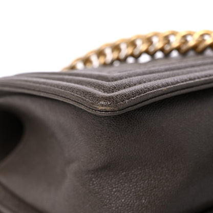 Chanel Caviar Quilted Medium Boy Flap Khaki 10 of 13