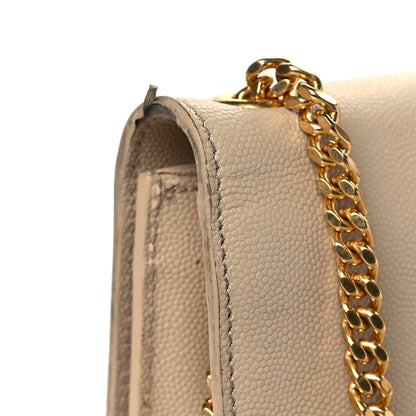 Saint Laurent Grain De Poudre Small Monogram Kate Satchel Nude Powder 17 of 17