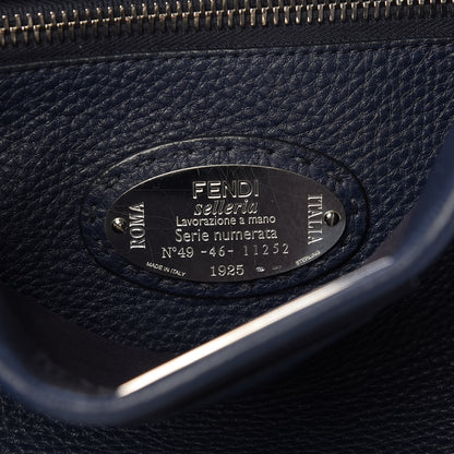 Fendi Cuoio Romano Selleria Medium Peekaboo Iconic Satchel Blue Notte 7 of 10