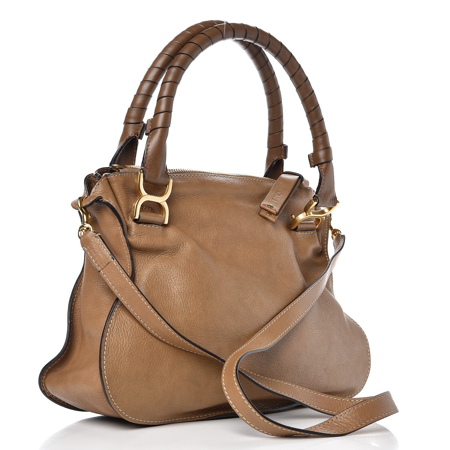 Chloe Calfskin Medium Marcie Satchel Sand Shell 4 of 11
