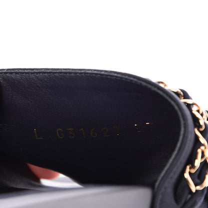 Chanel Nylon Chain Flat Sandals 37 Marine 8 of 9