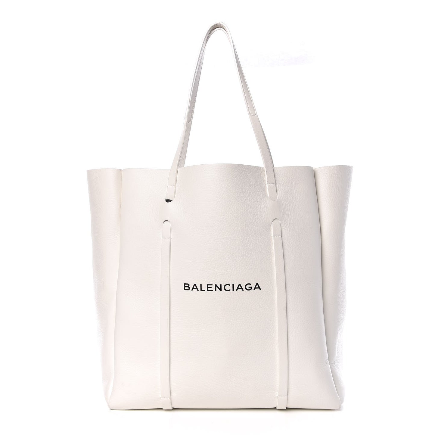 Smooth Calfskin Double Sided Medium Everyday Tote Optic White Black