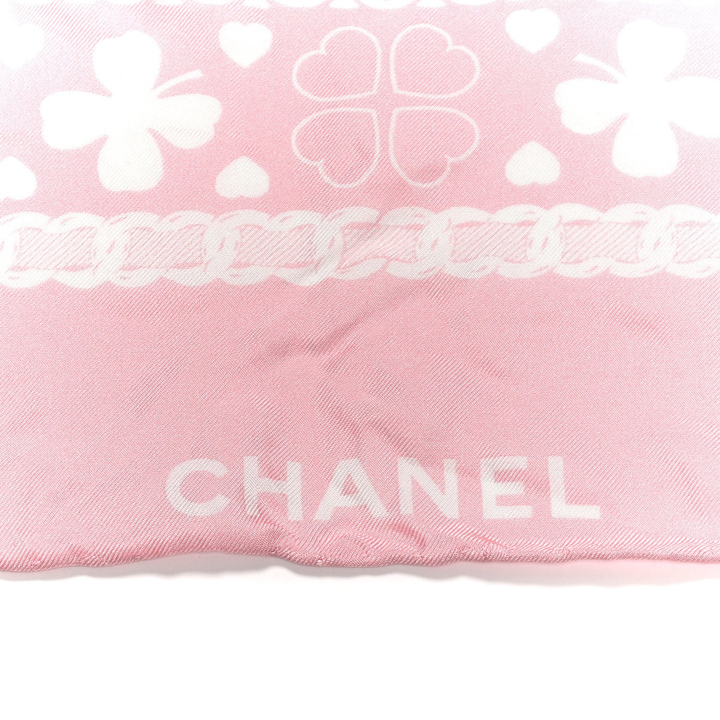 Silk CC Clover Scarf Pink
