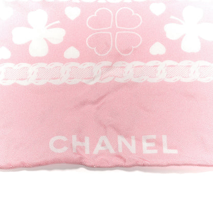 Chanel Silk CC Clover Scarf Pink 2 of 5